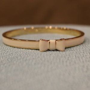Kate Spade White & Gold Bow Bangle